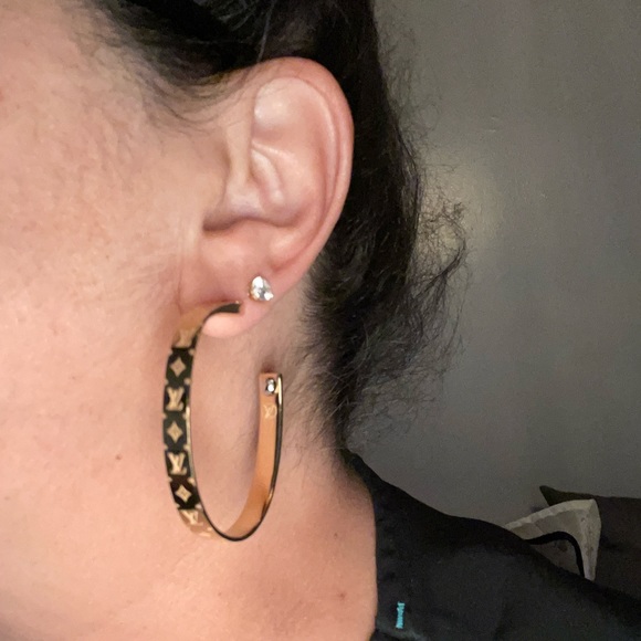 Louis Vuitton Jewelry - Louis Vuitton nanogram hoop earrings excellent condition comes with box n DB